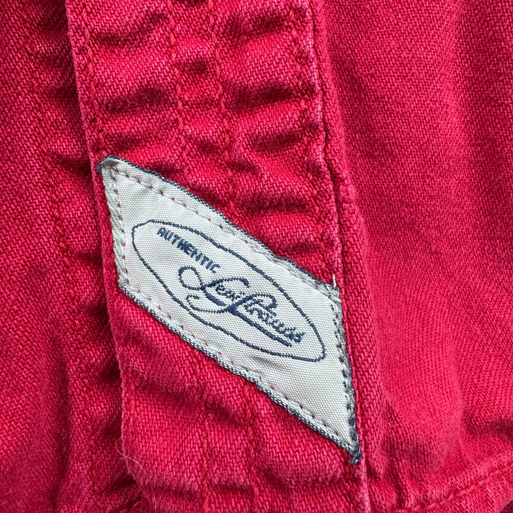Vintage 90s Levis Mens Magenta Red Twill Button Down Shirt 60560-1385 Medium - Picture 7 of 9